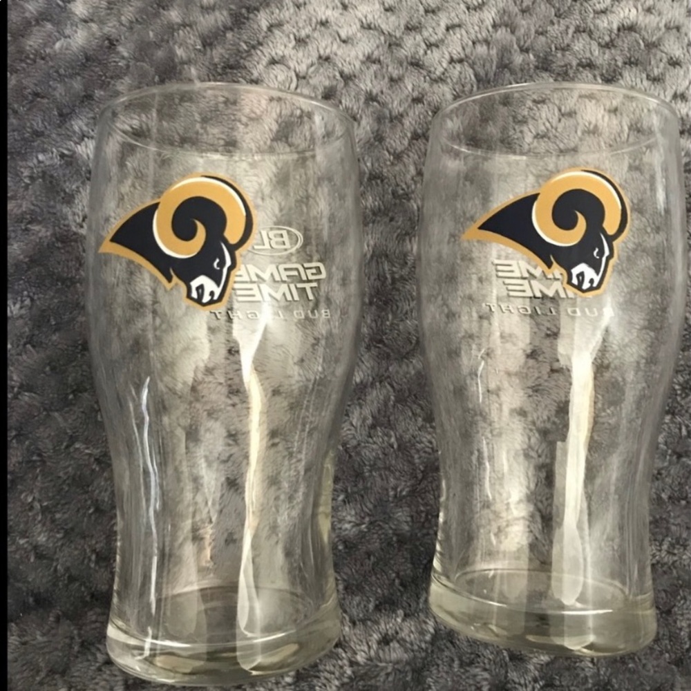 PC LA Rams NFL football Bud Light Game Time beer glasses